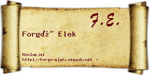 Forgó Elek névjegykártya